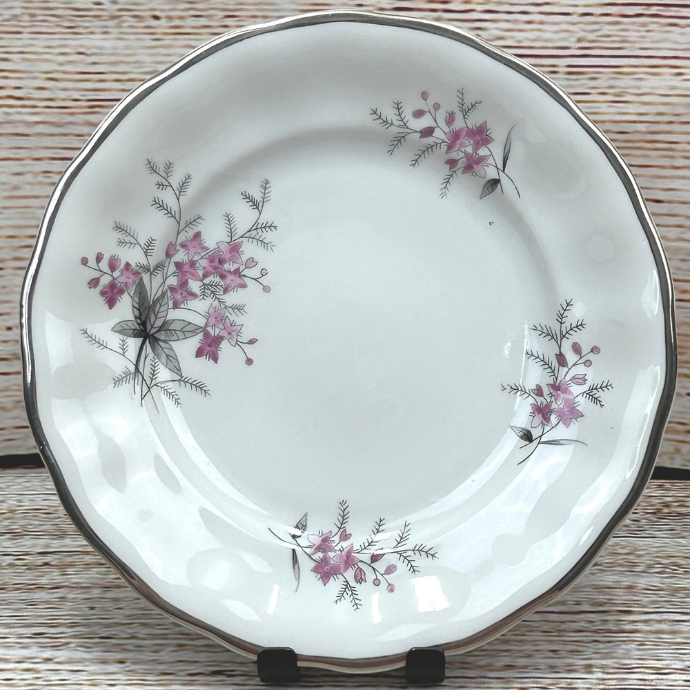 Favolina Karolina Jarolina Porcelain Salad Plate 3879 Floral Silver Scalloped 10